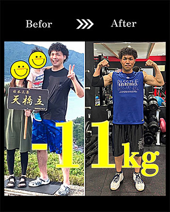 堺市のパーソナルトレーニングジム 減量実績